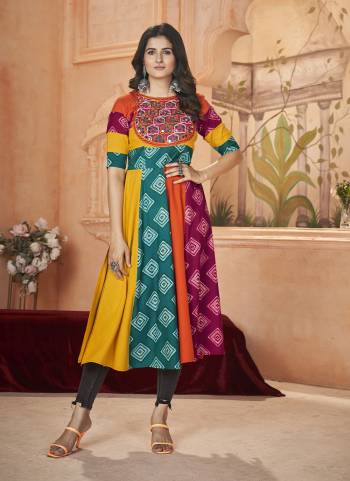 Attrective These Beautiful Looking Designer Kurti.These Kurti Is Fabricated On Rayon.Its Beautified With Designer Printed With Embroidery Work.