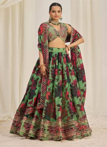 For A Designer Look,Grab These Lehenga Choli in Fine Colored.These Lehenga And Dupatta Are Fabricated On Organza Pair With Organza Blouse.Its Beautified With Designer Printed,Jari,Dori,Sequance Embroidery Work.