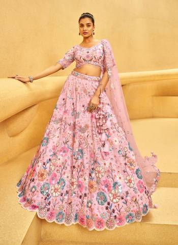 Attrective Looking This Partywear Fine Color Fancy Heavy Designer Choli And Lahenga Fabriced On Organza And Dupatta Net In Fabricated Beautified With Attrective Designer Heavy Embroidery Work. Buy Now.