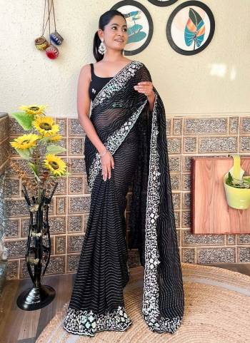 Garb These Party Wear Saree in Fine Colored.These Saree Are Georgette And Blouse is Georgette Fabricated.Its Beautified With Designer Sequance Embroidery Work.