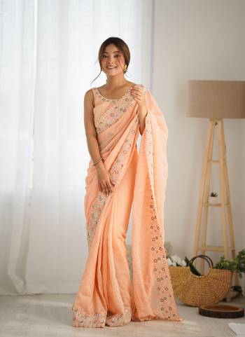 Attrective These Party Wear Saree in Fine Colored.These Saree Are Georgette And Blouse is Georgette Fabricated.Its Beautified With Designer Coding,Sequance Embroidery Work.