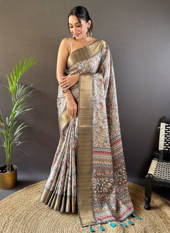 Looking These Party Wear Saree in Fine Colored.These Saree And Blouse is Fabricated On Tussar Silk.Its Beautified With Weaving Jari Designer With Madhubani Digital Printed.