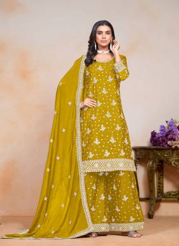 Looking These Designer Paty Wear Plazzo Suit in Fine Colored Pair With Bottom And Dupatta.These Top Are Chinon And Dupatta Are Fabricated On Chinon Pair With Chinon Bottom.Its Beautified With Santoon Inner.Its Beautified With Designer Sequance Embroidery Work.