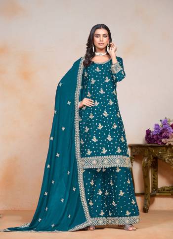 Looking These Designer Paty Wear Plazzo Suit in Fine Colored Pair With Bottom And Dupatta.These Top Are Chinon And Dupatta Are Fabricated On Chinon Pair With Chinon Bottom.Its Beautified With Santoon Inner.Its Beautified With Designer Sequance Embroidery Work.