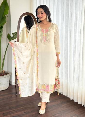 Attrective These Suit in Fine Colored Pair With Bottom And Dupatta.These Top And Bottom Are Fabricated On Viscose Chanderi Pair With Organza Dupatta.Its Beautified With Designer Embroidery Work.