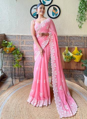 Attrective These Party Wear Saree in Fine Colored.These Saree Are Simmer Silk And Blouse is Simmer Silk Fabricated.Its Beautified With Designer Thread Embroidery Cut Work.