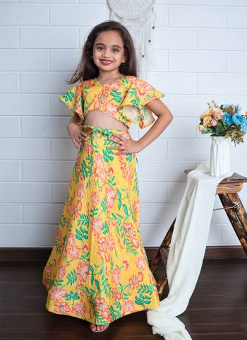 For A Designer Look,Grab These Kidswear Readymade Lehenga Choli in Fine Colored.These Choli Are Fabricated On Chinon Pair With Chinon Lehenga.Its Beautified With Digital Printed.