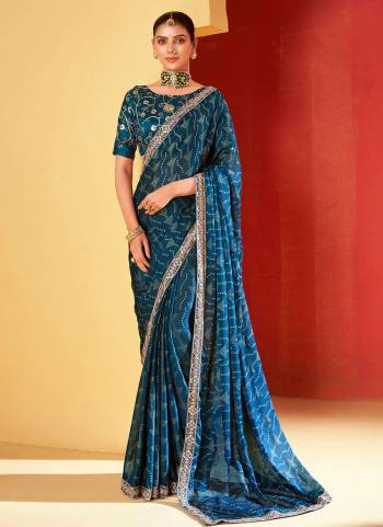 Garb These Party Wear Saree in Fine Colored.These Saree Are Moss Chiffon And Blouse is Fabricated On Art Silk Pair.Its Beautified With Designer Foil Printed With Embroidery Work Blouse,Border.