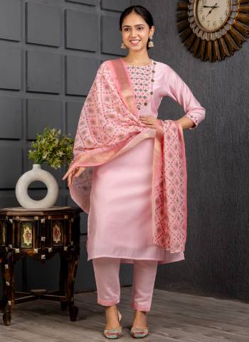 Attrective These Beautiful Looking Readymade Top Bottom With Dupatta.These Top And Bottom is Fabricated On Viscose And Chanderi Dupatta.Its Beautified With Designer Embroidery Work.