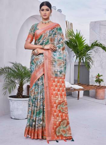 Looking These Fastival Wear Saree in Fine Colored.These Saree Are Linen Blend And Blouse is Linen Blend Fabricated.Its Beautified With Designer Digital Printed.