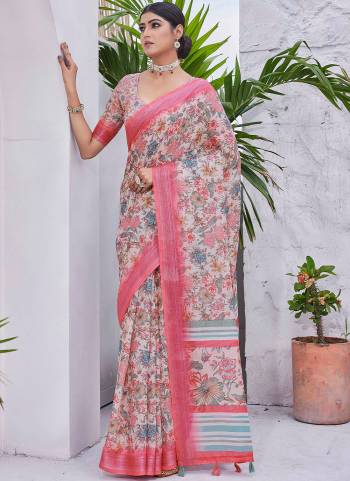 Looking These Fastival Wear Saree in Fine Colored.These Saree Are Linen Blend And Blouse is Linen Blend Fabricated.Its Beautified With Designer Digital Printed.