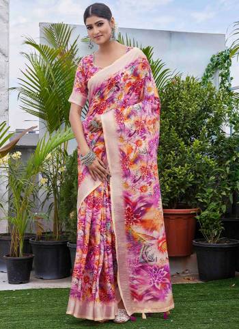 Looking These Fastival Wear Saree in Fine Colored.These Saree Are Linen Blend And Blouse is Linen Blend Fabricated.Its Beautified With Designer Digital Printed.