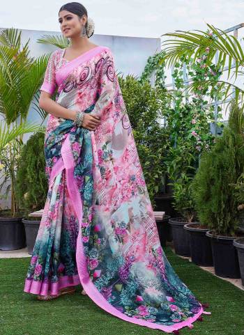 Looking These Fastival Wear Saree in Fine Colored.These Saree Are Linen Blend And Blouse is Linen Blend Fabricated.Its Beautified With Designer Digital Printed.