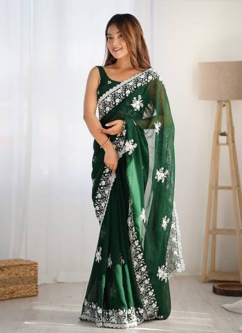 Looking These Party Wear Saree in Fine Colored.These Saree Are Georgette And Blouse is Georgette Fabricated.Its Beautified With Designer Thread,Sequance Embroidery Work.