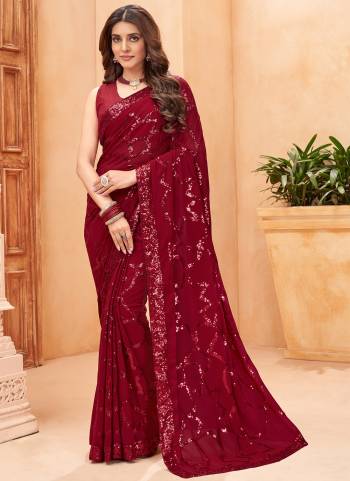 Looking These Fastival Wear Saree in Fine Colored.These Saree Are Faux Georgette And Blouse is Fabricated On Mulburry Silk.Its Beautified With Blooming Color With Heavy Designer Sequance Embroidery Work.