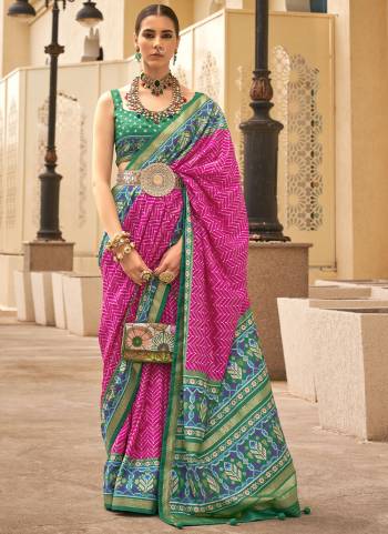 Looking These Fastival Wear Saree in Fine Colored.These Saree And Blouse is Fabricated On P V Silk.Its Beautified With Weaving Jari Designer With Patola Printed.