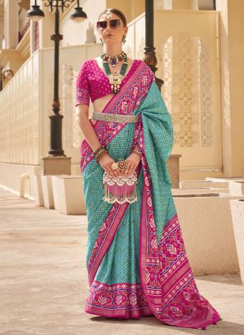 Looking These Fastival Wear Saree in Fine Colored.These Saree And Blouse is Fabricated On P V Silk.Its Beautified With Weaving Jari Designer With Patola Printed.