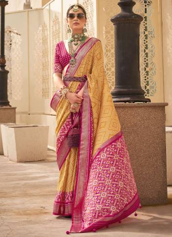 Looking These Fastival Wear Saree in Fine Colored.These Saree And Blouse is Fabricated On P V Silk.Its Beautified With Weaving Jari Designer With Patola Printed.