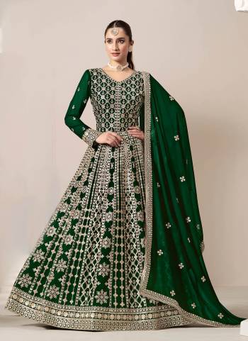 Garb These Beautiful Looking Fine Color Anarkali Suits.These Top And Dupatta Are Faux Georgatte And Inner And Bottom Santoon Fabricated.Its Beautified With Heavy Designer Jari,Sequance Embroidery Work.