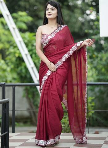 Attrective These Fancy Party Wear Saree in Fine Colored.These Saree Are Satin Chiffon And Blouse is Banglori Fabricated.Its Beautified With Designer Sequance Embroidery Work.