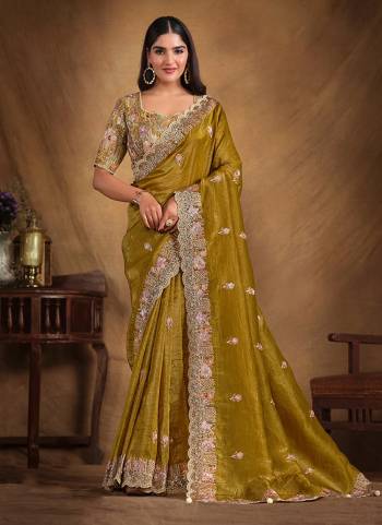 Look Attrective These Designer Party Wear Saree in Fine Colored.These Saree Are Crush Paper Silk And Blouse Japan Satin is Fabricated.Its Beautified Designer Embroidery Work.