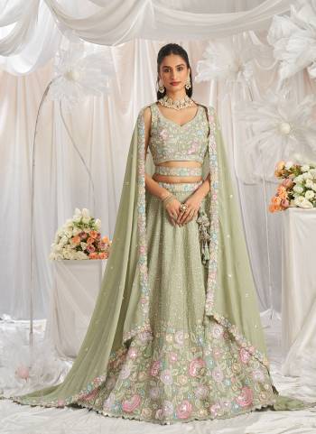 Attrective Looking This Partywear Fine Color Fancy Heavy Designer Choli And Lahenga Fabriced On Chiffon And Dupatta Georgette In Fabricated Beautified With Attrective Designer Heavy Embroidery Work. Buy Now.