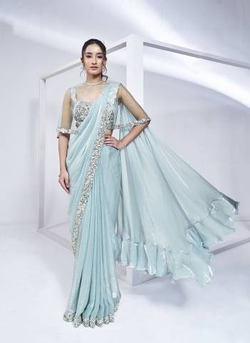 Look Attrective These Designer Party Wear Ready To Wear Saree With Blouse in Fine Colored.These Saree Are Two Tone Satin Sik And Blouse Malai Satin is Fabricated.Its Beautified Designer Heavy Khatli Hand Work.