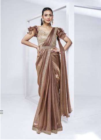 Look Attrective These Designer Party Wear Ready To Wear Saree With Blouse in Fine Colored.These Saree Are Two Tone Satin Sik And Blouse Mono Net is Fabricated.Its Beautified Designer Heavy Khatli Hand Work.