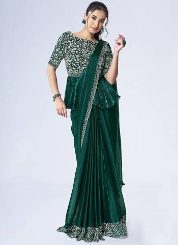 Look Attrective These Designer Party Wear Ready To Wear Saree With Blouse in Fine Colored.These Saree Are Shimmer Chiffon And Blouse Malai Satin is Fabricated.Its Beautified Designer Heavy Khatli Hand Work.