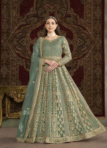 Garb These Beautiful Looking Fine Color Gown With Dupatta.These Gown Are Net And Dupatta Are Net Fabricated.Its Beautified With Designer Heavy Embroidery Work.