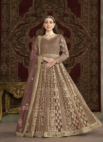 Garb These Beautiful Looking Fine Color Gown With Dupatta.These Gown Are Net And Dupatta Are Net Fabricated.Its Beautified With Designer Heavy Embroidery Work.