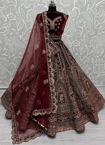 For A Fancy Designer Look,Grab These Lehenga Choli With 2 Dupatta in Fine Colored.These Lehenga And Choli Are Velvet And Dupatta Are Fabricated On Soft Net & Soft Net Pair.Its Beautified With Designer Dori,Sequance,Thread,Dori,Jari Embroidery With Diamond Work.