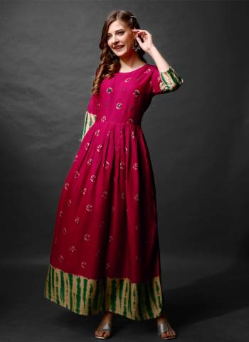 Attrective These Beautiful Looking Readymade Long Kurti.These Kurti is Fabricated On Rayon.Its Beautified With Designer Printed With Hand Work .