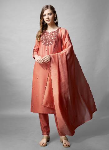 Attrective These Beautiful Looking Readymade Suits.These Top And Bottom is Fabricated On Cotton Blend And Silk Blend Dupatta.Its Beautified With Designer Embroidery Work .