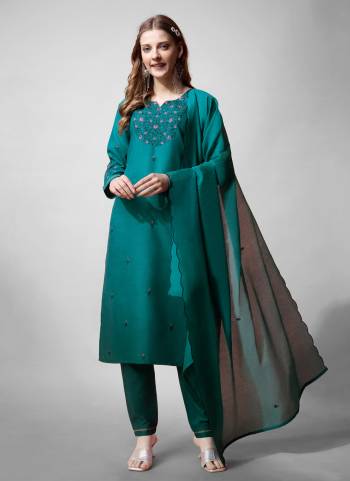 Attrective These Beautiful Looking Readymade Suits.These Top And Bottom is Fabricated On Cotton Blend And Silk Blend Dupatta.Its Beautified With Designer Embroidery Work .