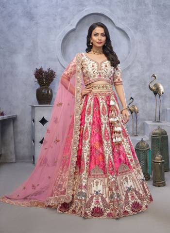 For A Fancy Designer Look,Grab These Lehenga Choli With Dupatta in Fine Colored.These Lehenga And Choli Are Organza And Dupatta Are Fabricated On Soft Net Pair.Its Beautified With Heavy Designer Embroidery,Stone Work.