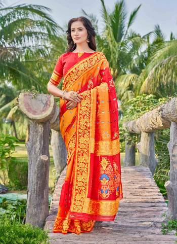 Garb These Party Wear Saree in Fine Colored.These Saree And Blouse Is Silk Cotton Fabricated.Its Beautified With Wevon Designer.