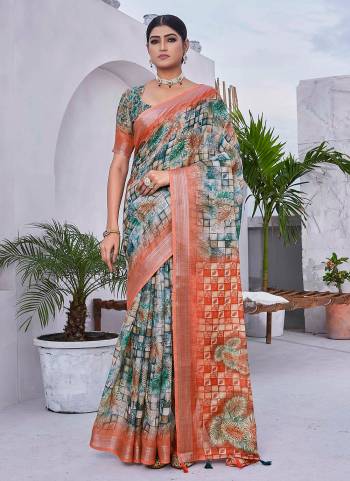 Looking These Saree in Fine Colored.These Saree And Blouse Is Linen Blend Fabricated.Its Beautified With Digital Printed Designer.