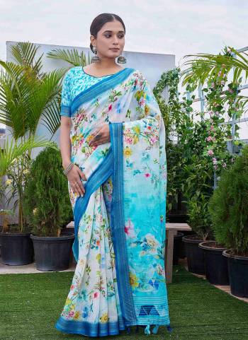 Looking These Saree in Fine Colored.These Saree And Blouse Is Linen Blend Fabricated.Its Beautified With Digital Printed Designer.