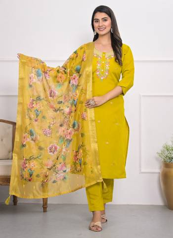 Attrective These Designer Suit in Fine Colored Pair With Bottom And Dupatta.These Top And Bottom Are Fabricated On Viscose Silk Pair With Jacquard Dupatta.Its Beautified With Designer Embroidery Work.