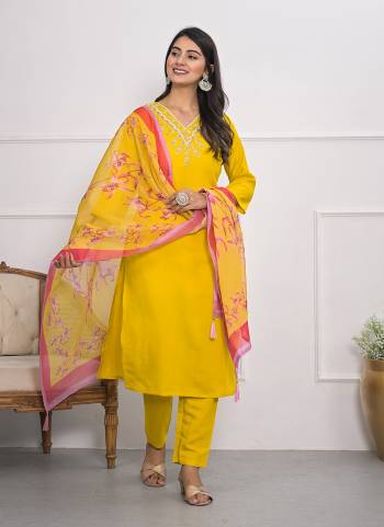 Attrective These Designer Suit in Fine Colored Pair With Bottom And Dupatta.These Top And Bottom Are Fabricated On Viscose Silk Pair With Taby Silk Dupatta.Its Beautified With Designer Embroidery Work.