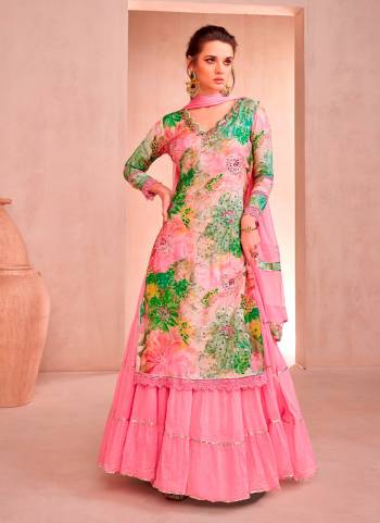 Attrective These Party Wear Free Size Stitched Gharara Atteched Suit in Fine Colored Pair With Dupatta.These Top Are Muslin And Dupatta Are Nazmin And Pair With Santoon Inner.Its Beautified With Designer Digital Printed With Hand Work.