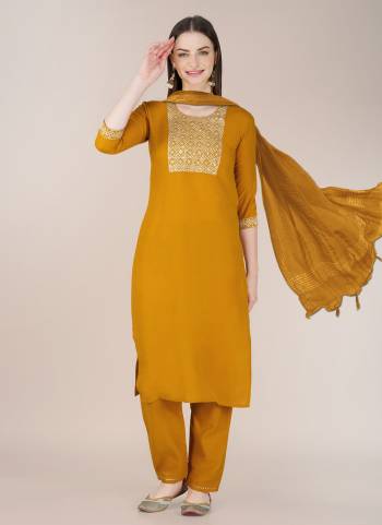 Garb These Beautiful Looking Readymade Suits.These Top And Bottom is Fabricated On Cotton Blend And Silk Blend Dupatta.Its Beautified With Designer Embroidery Work .