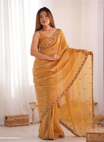 Garb These Party Wear Saree in Fine Colored.These Saree Are Pixel Silk And Blouse is Pixel Silk Fabricated.Its Beautified With Designer Thread,Sequance Embroidery Work.