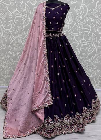 For A Fancy Designer Look,Grab These Lehenga Choli With Dupatta in Fine Colored.These Lehenga And Choli Are Silk And Dupatta Are Fabricated On Chinon Pair.Its Beautified With Designer Double Sequance,Thread Embroidery Work.