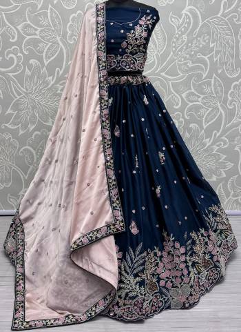 For A Fancy Designer Look,Grab These Lehenga Choli With Dupatta in Fine Colored.These Lehenga And Choli Are Silk And Dupatta Are Fabricated On Chinon Pair.Its Beautified With Designer Double Sequance,Thread Embroidery Work.