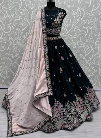 For A Fancy Designer Look,Grab These Lehenga Choli With Dupatta in Fine Colored.These Lehenga And Choli Are Silk And Dupatta Are Fabricated On Chinon Pair.Its Beautified With Designer Double Sequance,Thread Embroidery Work.