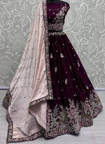 For A Fancy Designer Look,Grab These Lehenga Choli With Dupatta in Fine Colored.These Lehenga And Choli Are Silk And Dupatta Are Fabricated On Chinon Pair.Its Beautified With Designer Double Sequance,Thread Embroidery Work.