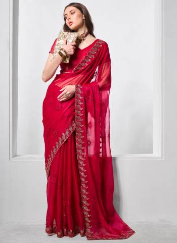 Looking These Party Wear Fancy Saree in Fine Colored.These Saree Are Shimmer Chiffon And Blouse is Fabricated On Art Silk Pair.Its Beautified With Designer Embroidery Work.