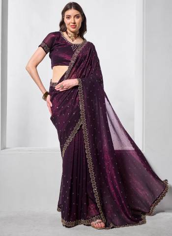 Looking These Party Wear Fancy Saree in Fine Colored.These Saree Are Crunchy Chiffon And Blouse is Fabricated On Art Silk Pair.Its Beautified With Designer Embroidery Work.